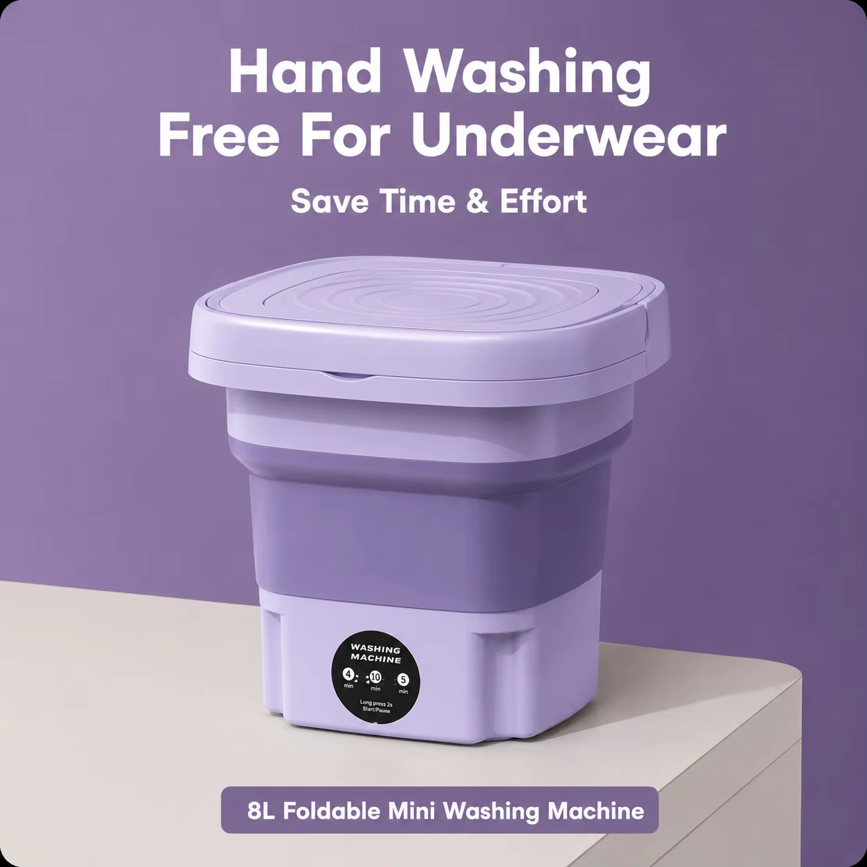 Lave-linge pliable 8L avec prise US, mini-séchoir portable, petite machine à laver pour chaussettes,