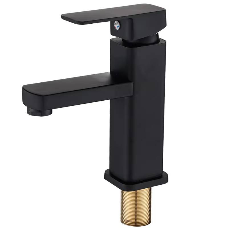 Robinet de lavabo noir pour salle de bain, mitigeur ABS chaud et froid, robinet de cuisine à poser s