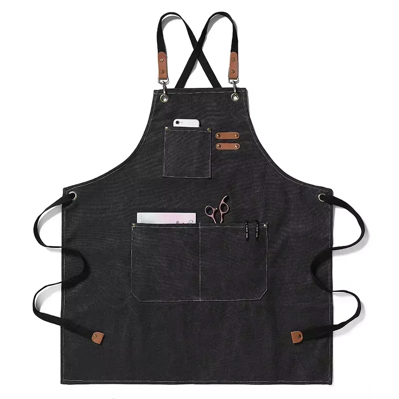 Tabliers de cuisine en toile pour femmes et hommes, nouvelle mode, tablier de travail de Chef pour g