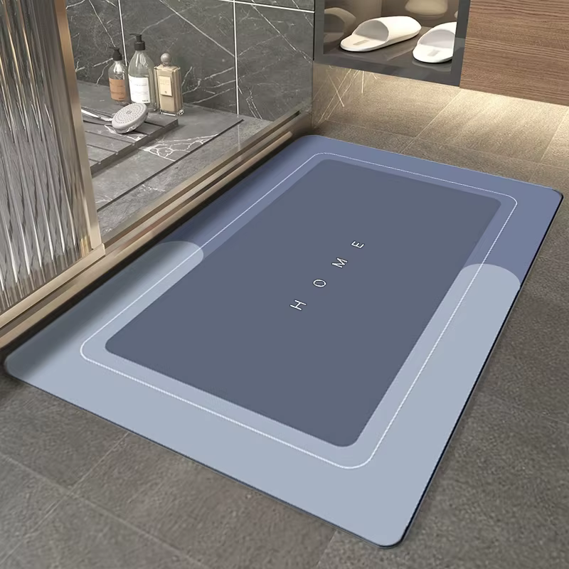 Tapis en Diatomite Super Absorbant, Tapis de Bain Antidérapant, Tapis d'Entrée pour Douche, Tapis de