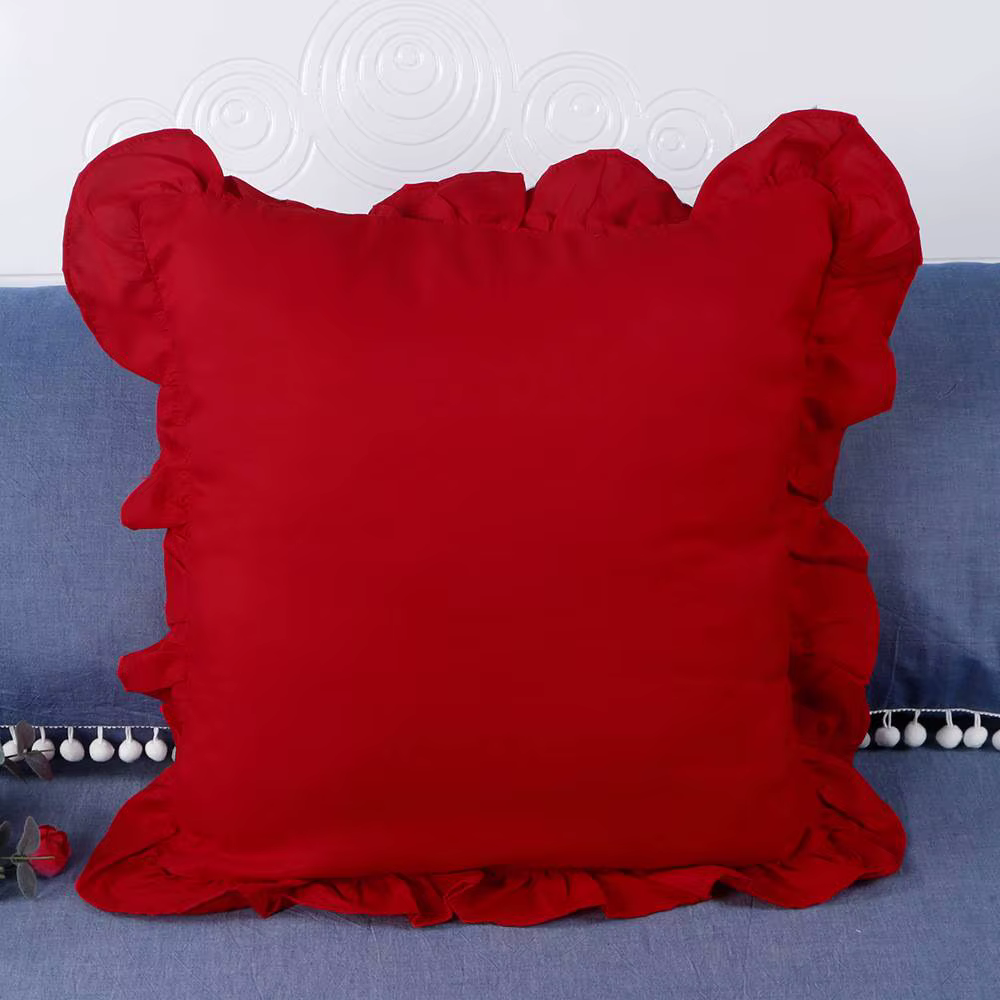 Paquet de 1 taies d'oreiller avec volants (sans noyau d'oreiller), housse de coussin Chic romantique