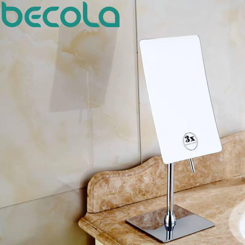 Becola – miroir de bain flottant carré, grossissant 3X, cosmétique, salle de bain, miroir de maquill