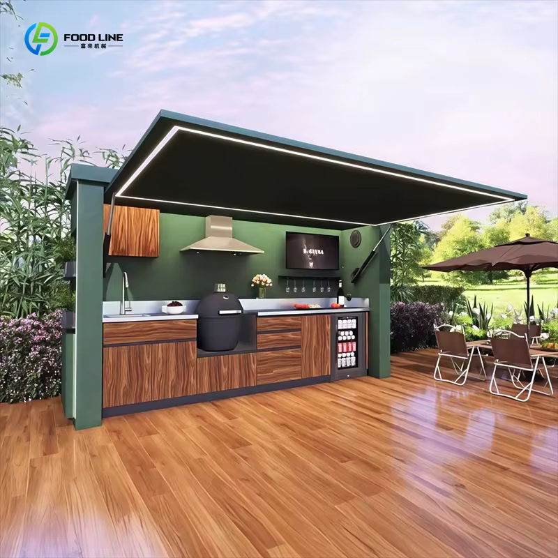Cuisine extérieure électrique haut de gamme personnalisée, installation facile, combo avec évier et 