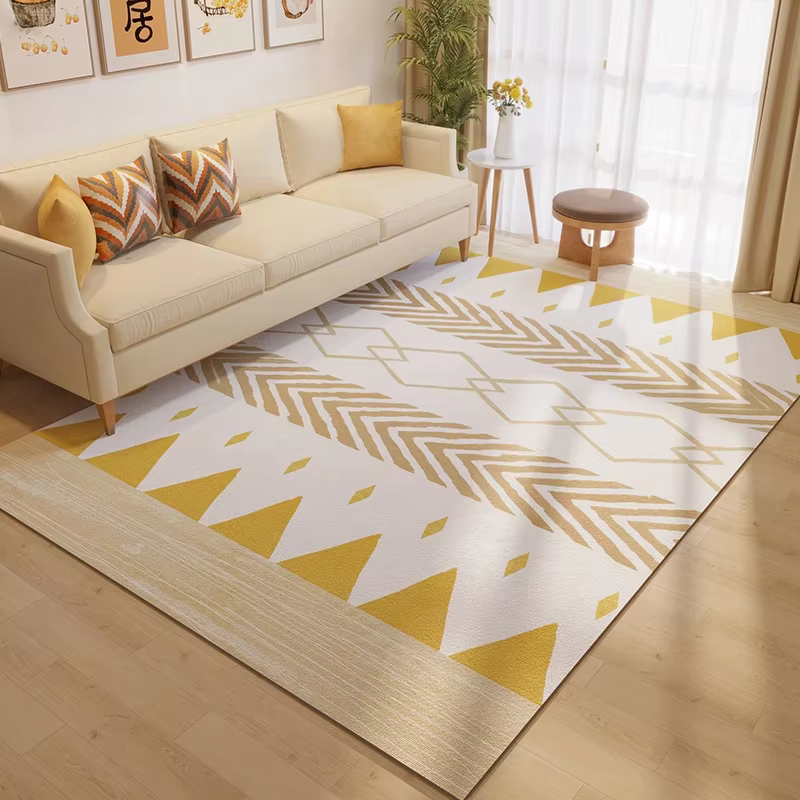 Tapis de salon antidérapant, imperméable, résistant aux taches, tapis de sol de style ethnique vinta