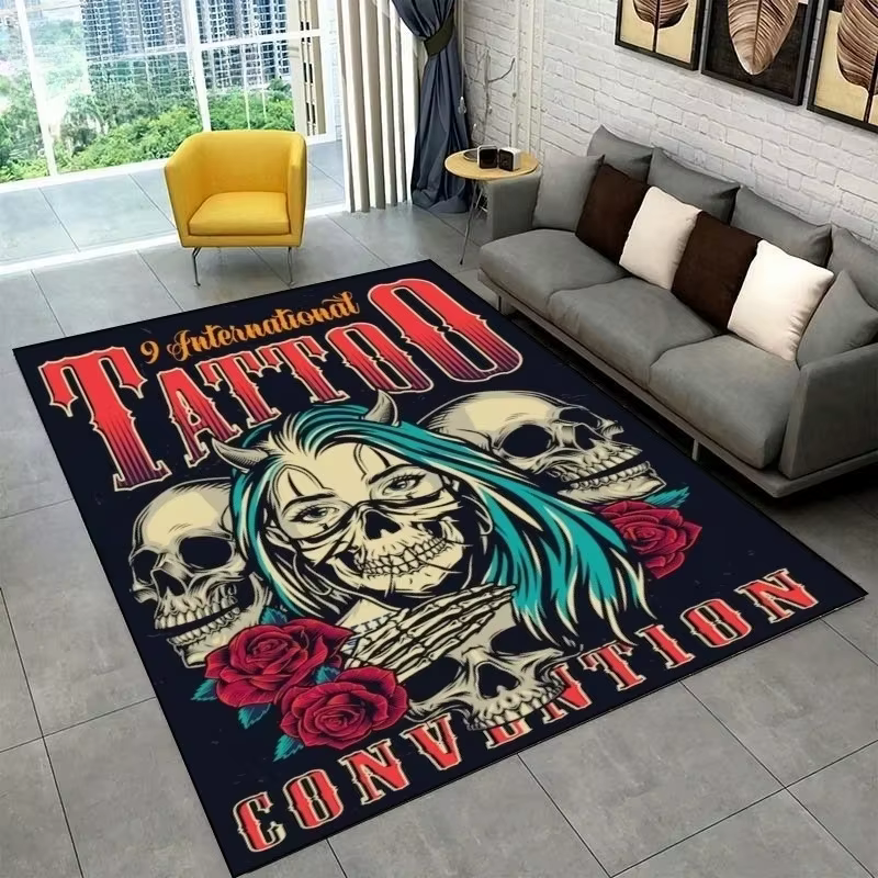 Tapis de sorcellerie mystique pour salon, tapis de studio de tatouage, grande surface, décoration de