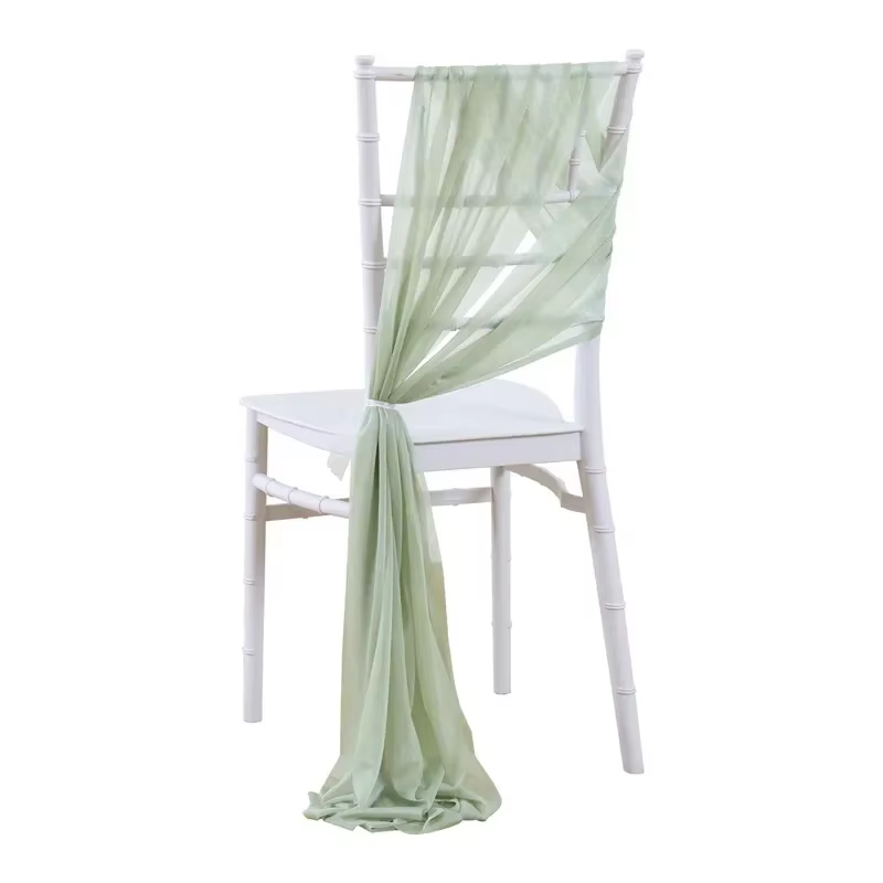 Ensemble de 10 ceintures de chaise en mousseline de soie, décoration de chaise de mariage pour décor