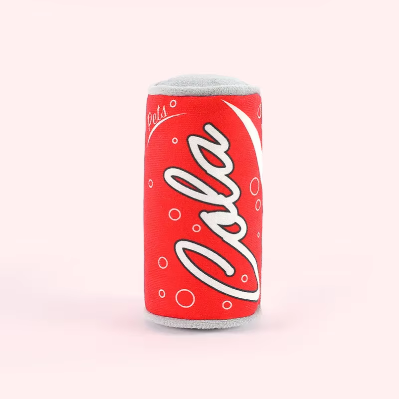 Jouet sonore en peluche pour grands chiens, simulation de bouteille de bière et de cola, animal de c