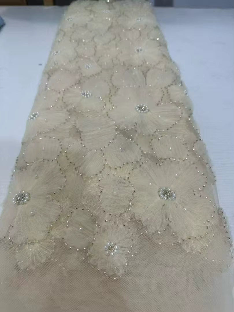 Robe de mariée de luxe à paillettes, couture avancée sur mesure, tissu en dentelle de mariée en gaze