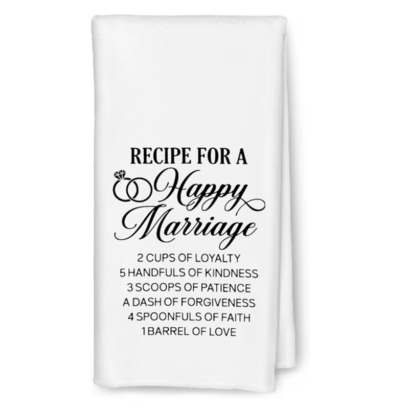 Serviette à thé pour plat de mariage heureux, fournitures de décoration de Table de cuisine, cadeau 