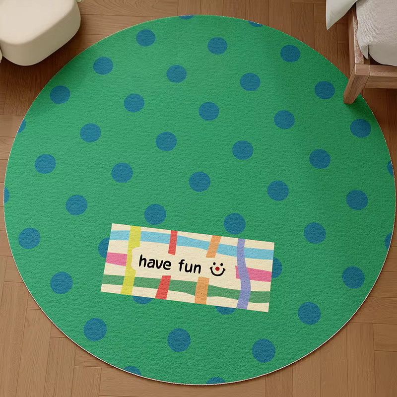 Tapis de chevet rétro à pois en velours Dralon, tapis de sol doux et chaud pour chambre à coucher, l