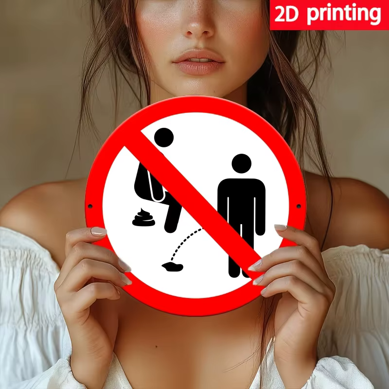 Panneau d'interdiction de laisser des déchets et de faire pipi, épaissi, 20x20cm – Pictogramme d'ave