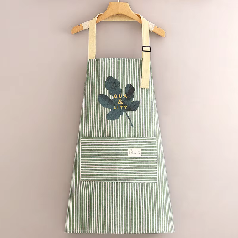 Tablier de cuisine à manches longues en coton et lin pour femme, blouse respirante, anti-encrassemen