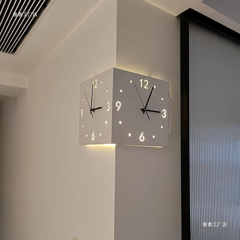 Horloge murale pour salon, horloge murale créative simple et moderne, sans perçage, horloge carrée t