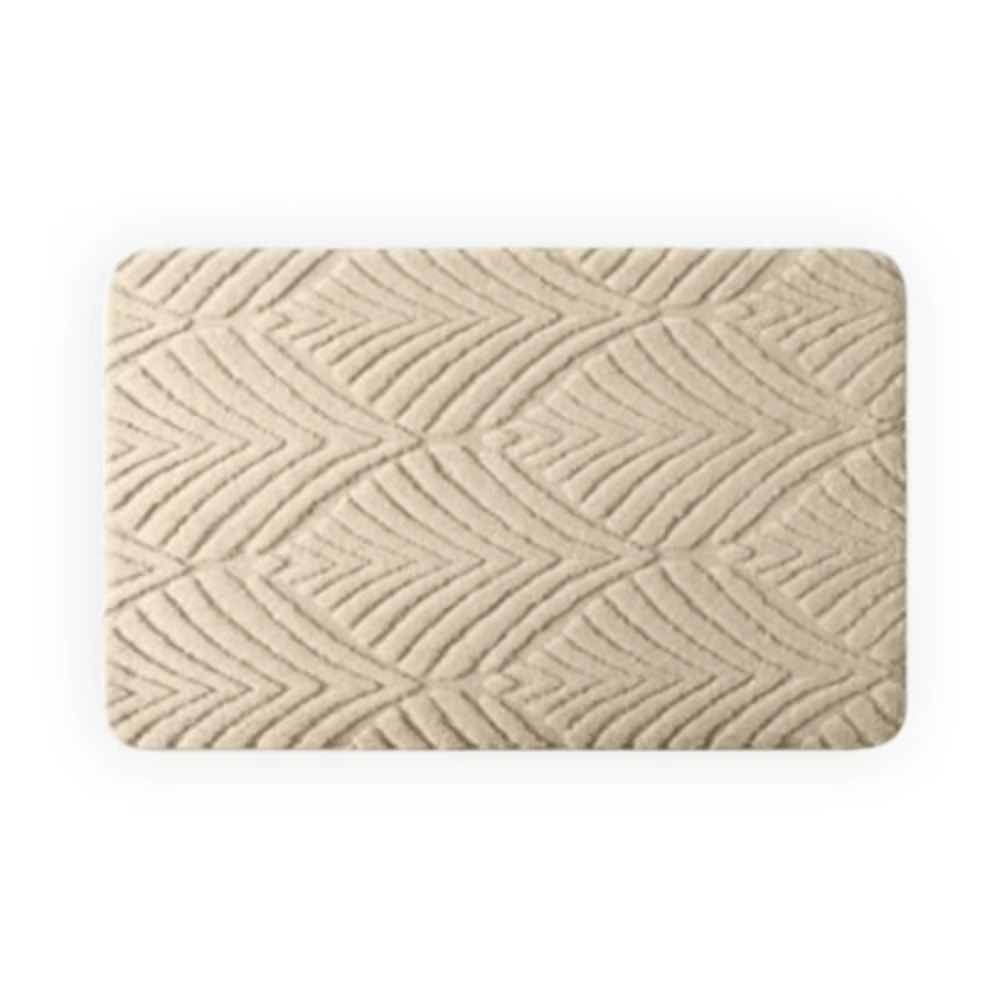 Tapis de salle de bain en jacquard absorbant confortable, tapis de bain épais lavable, tapis de sol 