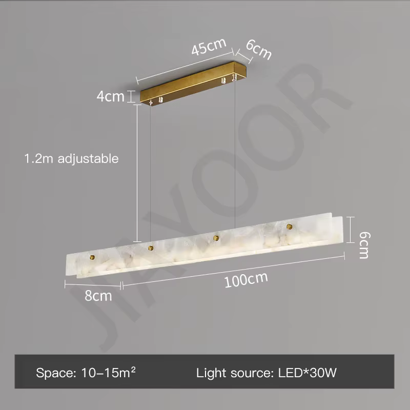 Lustre LED en marbre de Style de luxe moderne pour salle à manger cuisine chambre décoration en or l