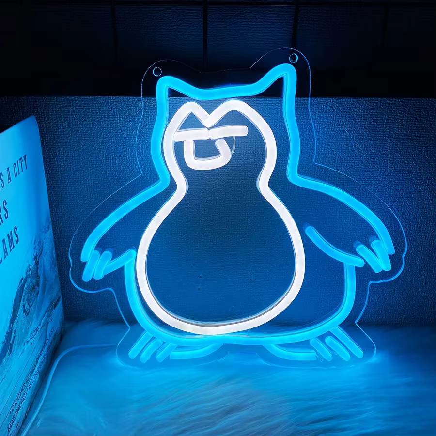 Baoke Cat – panneau néon avec Logo Led de dessin animé mignon, utilisé pour la chambre à coucher, la