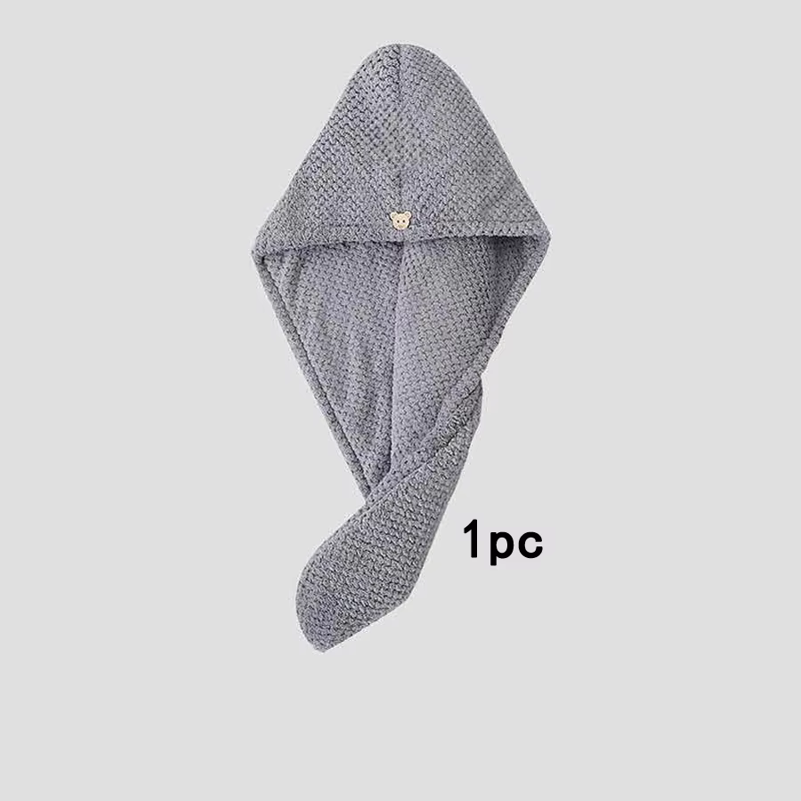 Tête d'ananas essuyage séchage rapide grille féminine bonnet de cheveux secs Double couche épaissi a