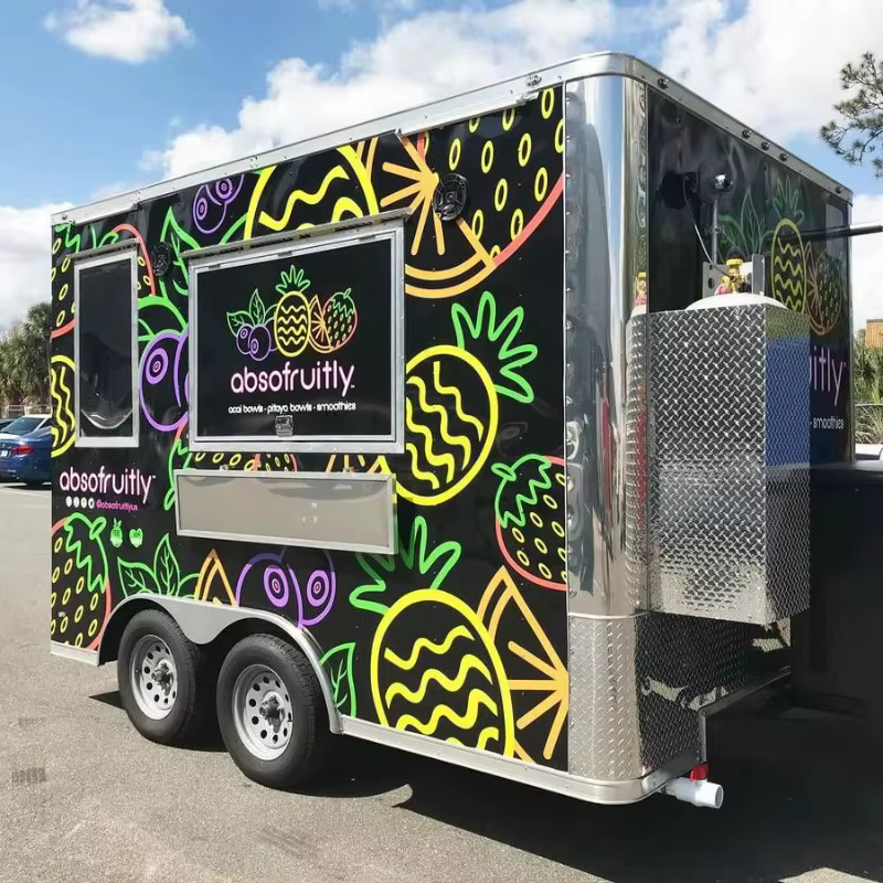 Caravane de restauration rapide personnalisée, camion de cuisine Mobile, conteneur d'expédition, rem