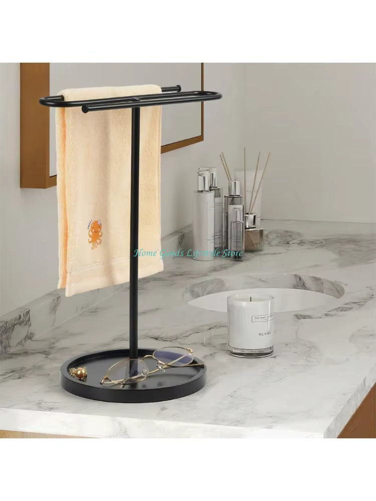 Porte-serviettes sur pied à Base pondérée E74E, porte-serviettes en métal pour vanité cuisine durabl