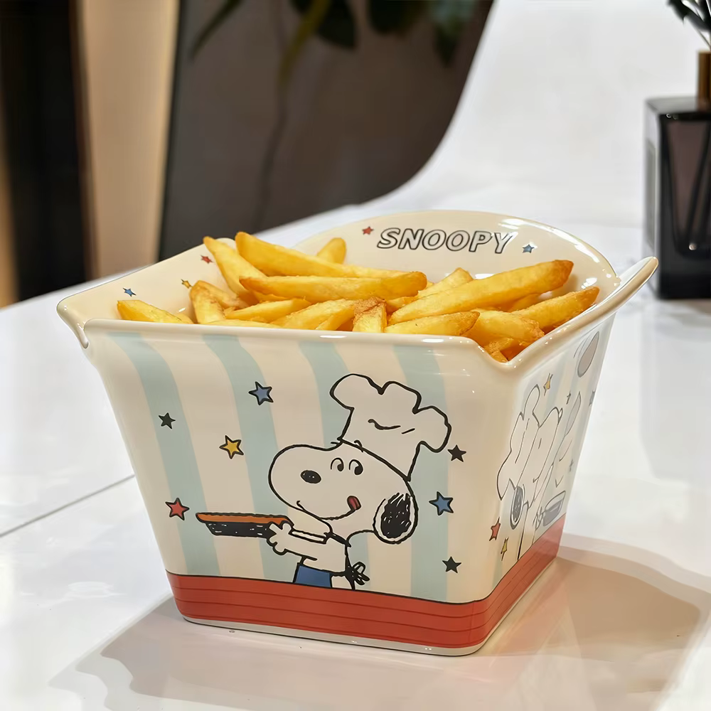 Nouveau bol de dessin animé Snoopy pour nouilles instantanées, salade de fruits, bol en céramique de