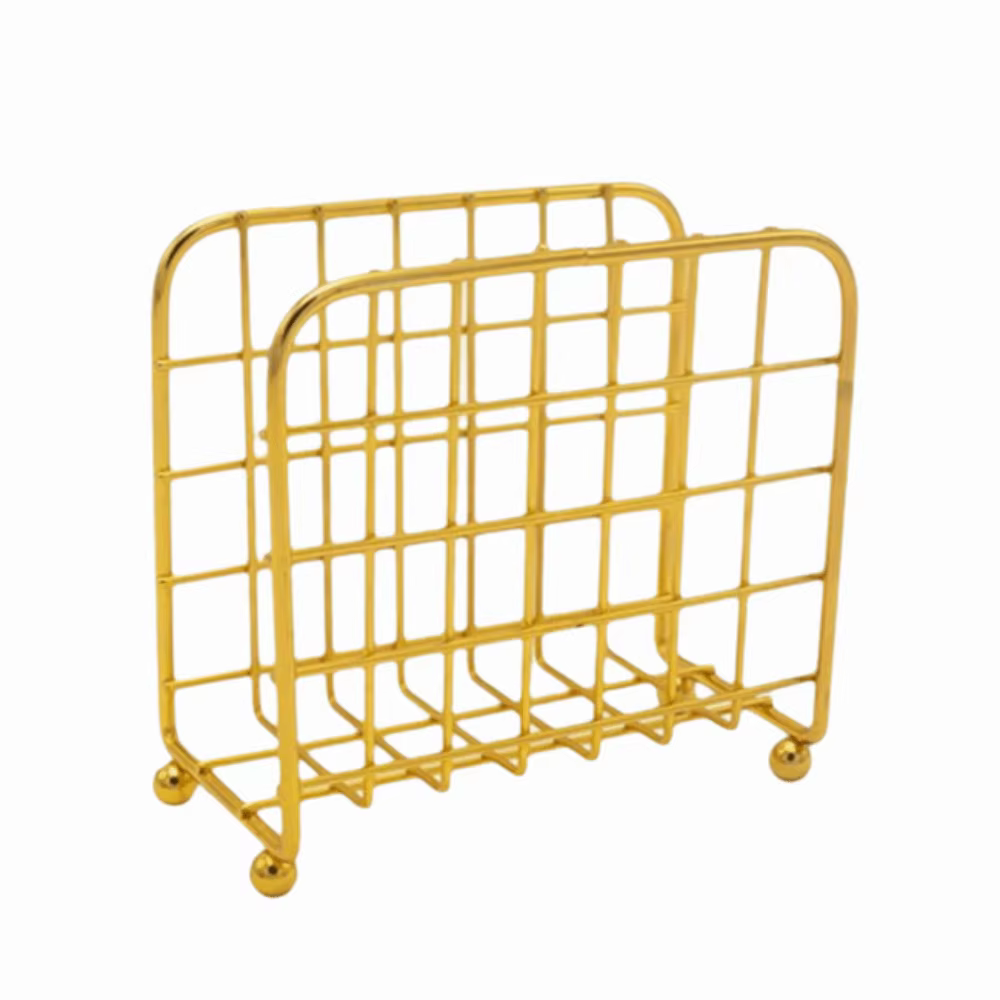 Porte-serviettes doré pour pique-nique, base surélevée en métal, distributeur de mouchoirs, élégant 