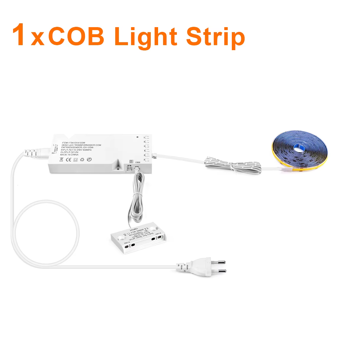 Bande lumineuse LED COB avec interrupteur intelligent, contrôle de porte, capteur de proximité IR, c