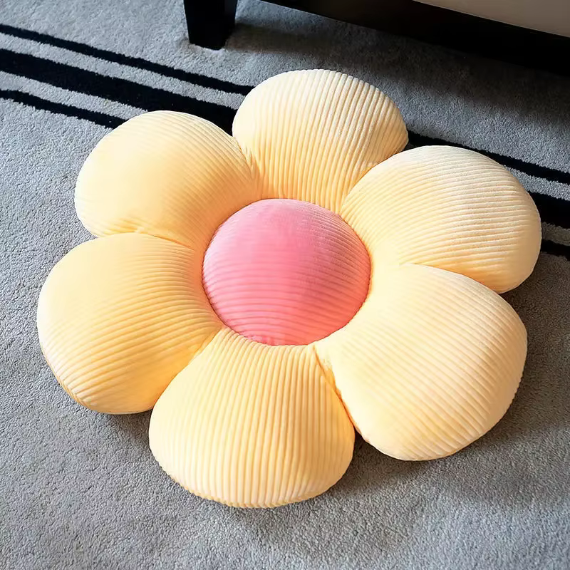 Coussin de fleur à Six pétales en peluche, décor de chambre Girly, réglage de tournesol pour enfants