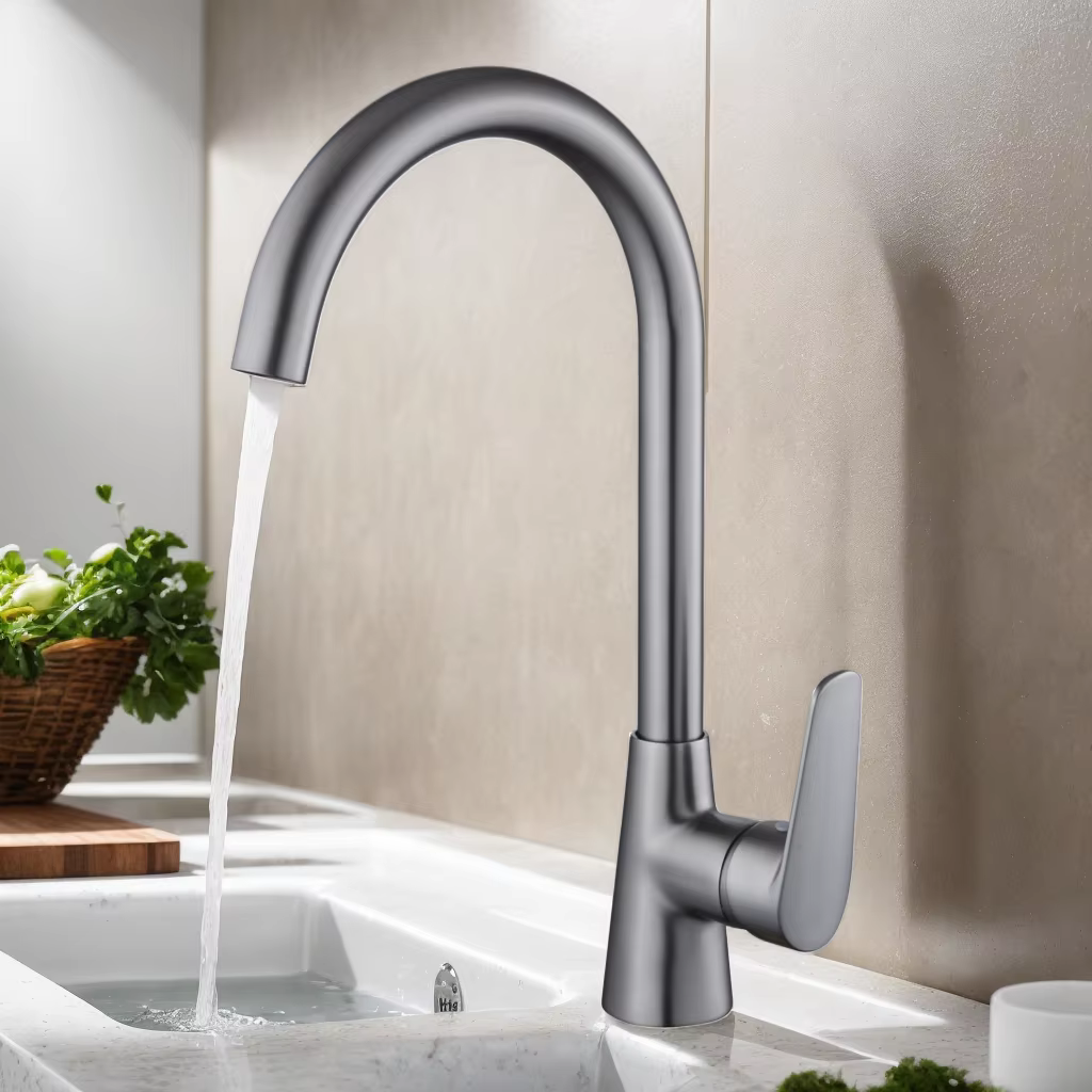 STARON gris robinet de cuisine extractible monté sur le pont Flexible eau chaude et froide évier de 