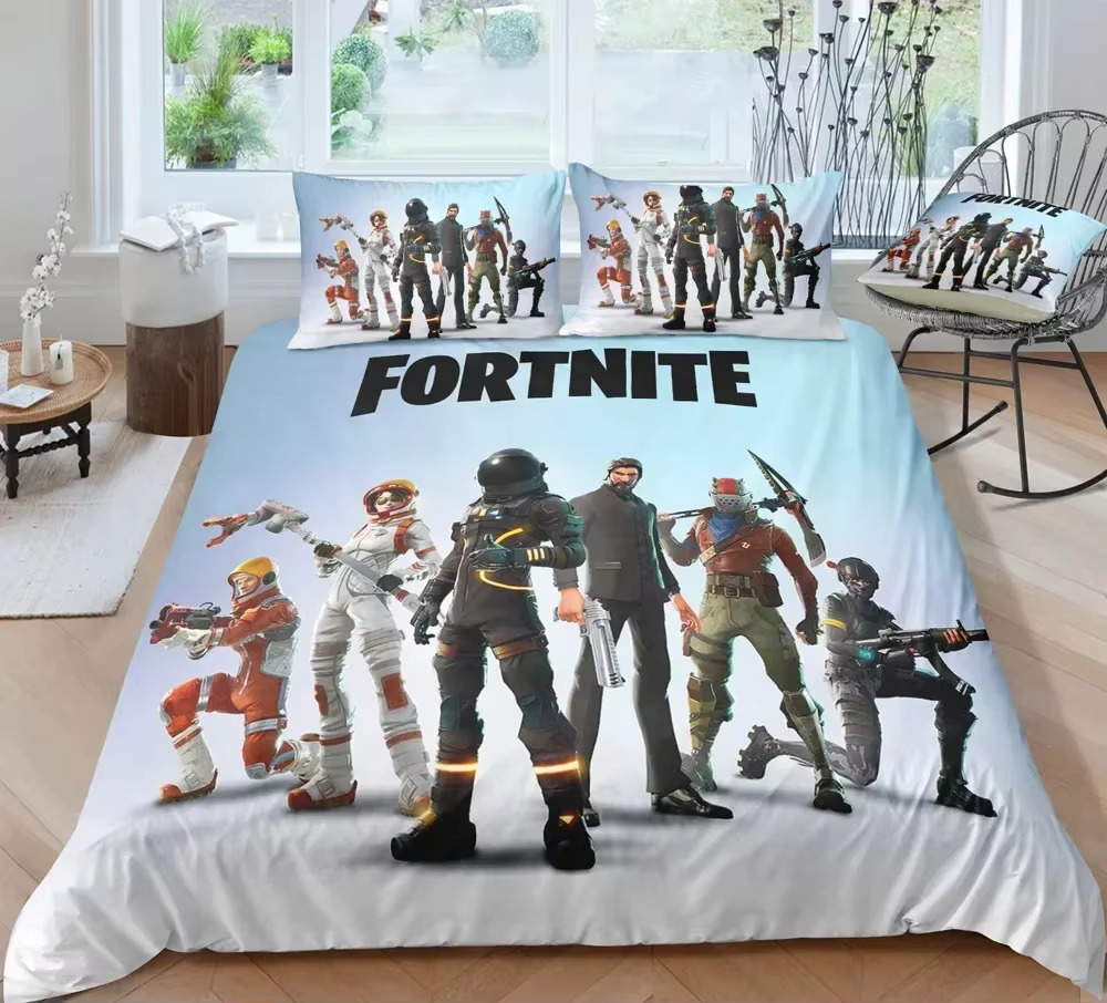 Parure de lit Fortnite, housse de couette imprimée en 3D, couvre-lit pour chambre à coucher, ensembl