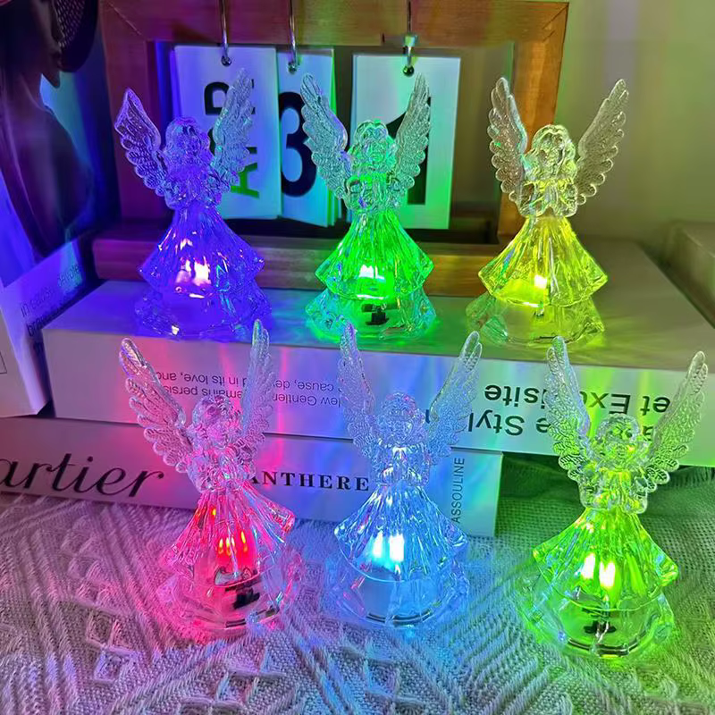 Lampe LED style nordique, figurines lumineuses d'ange, lampe de bureau colorée, décoration de chambr
