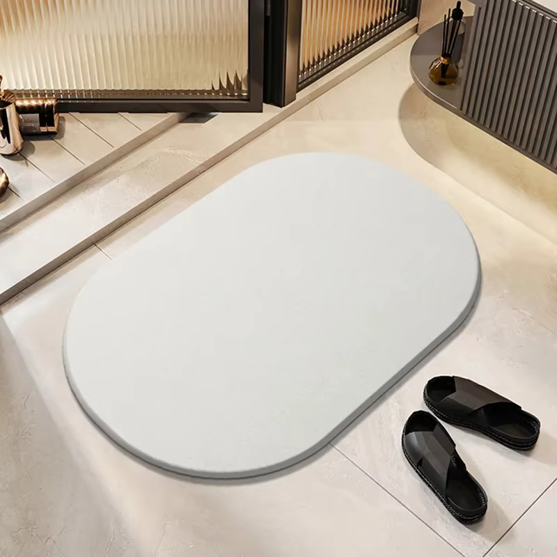 Tapis de bain en diatomite à séchage rapide et antidérapant - Tapis de douche absorbant en pierre po