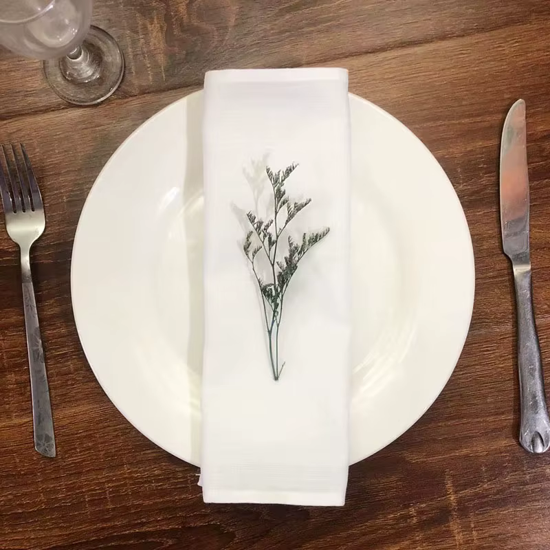 Serviettes de Table Blanches en Lin, 12 Pièces, pour ixde Mariage, Restaurant, Juge Domestique, Poly