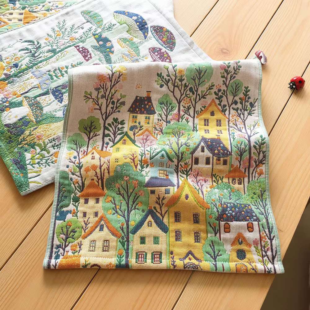 Grande serviette à main 34x40cm, séchage rapide, 4 couches de gaze de coton, coton pur, torchon déco