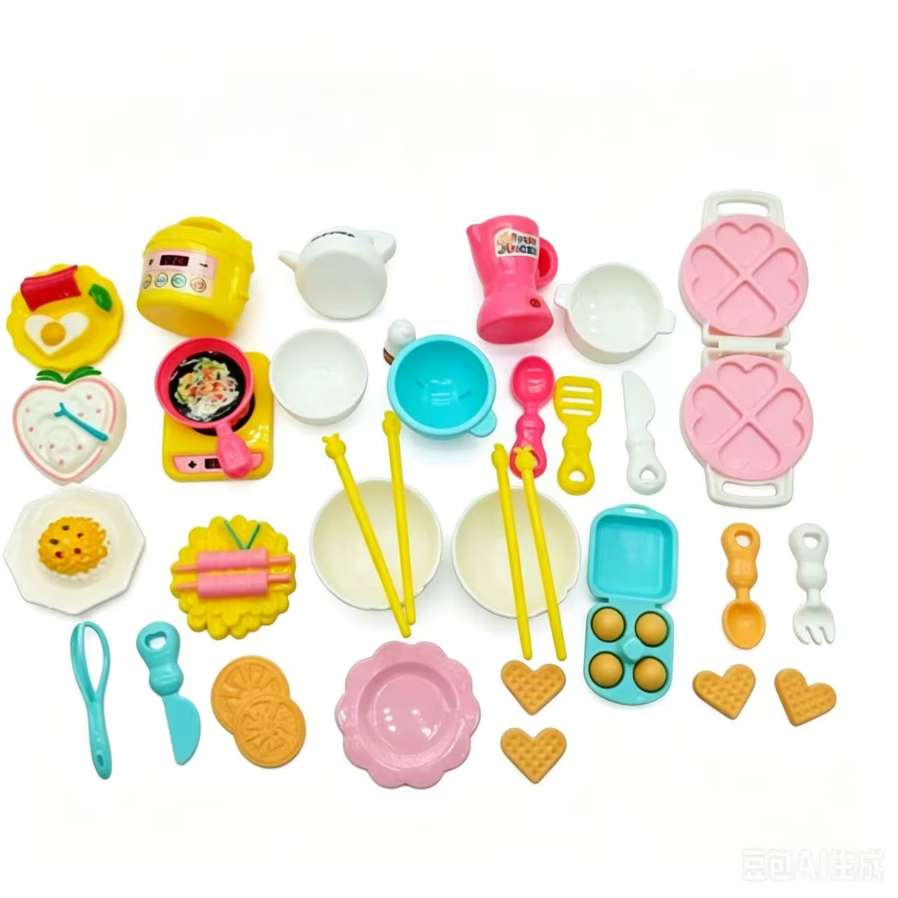 28 pièces d'accessoires de cuisine pour maison de poupée avec four à micro-ondes, vaisselle, ustensi