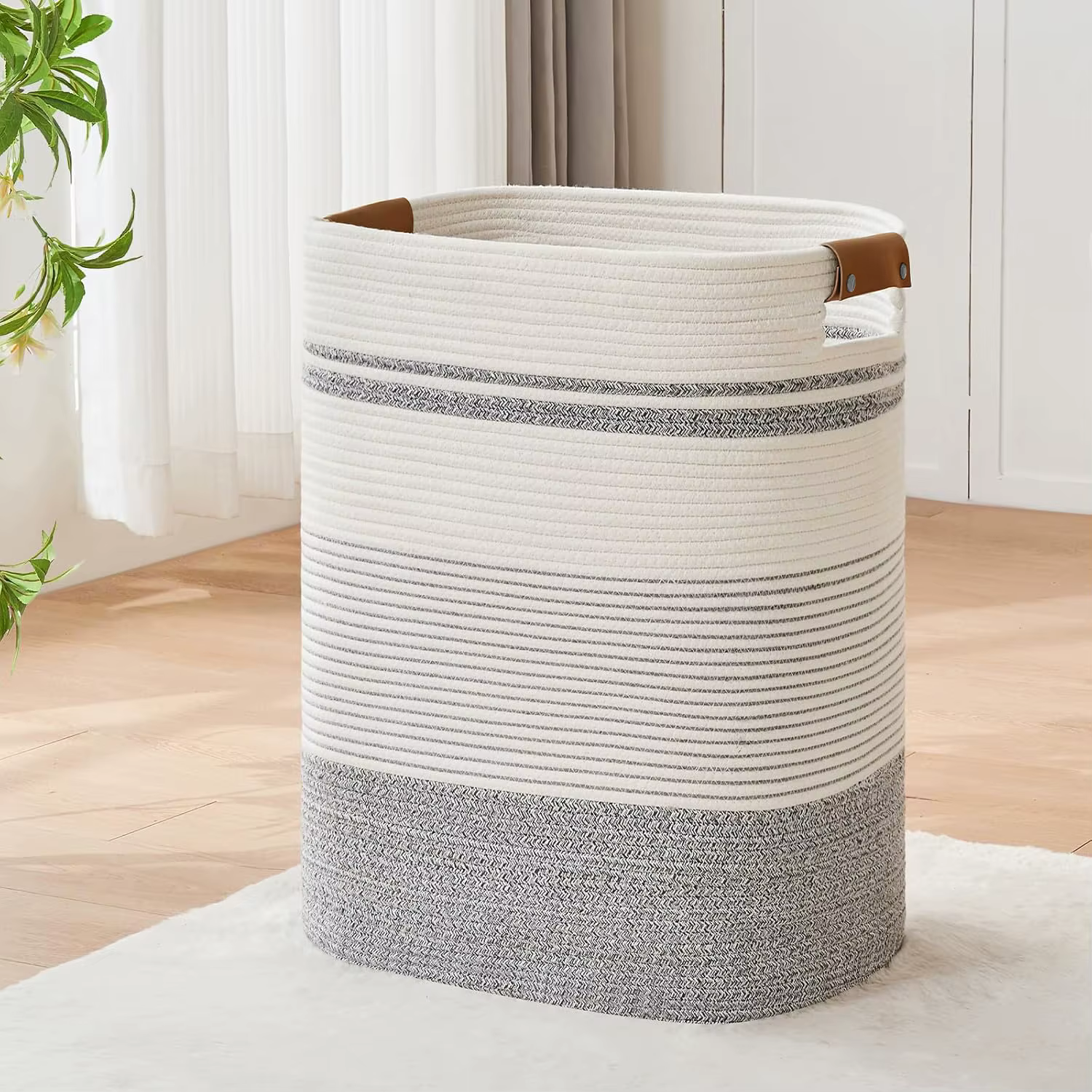Panier à linge, panier à couvertures pour l'esthétique de la chambre, panier à linge et rangement po