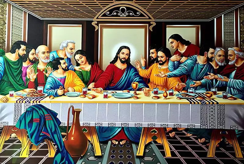Peinture célèbre de Leonardo Da Vinci, imprimés sur toile «la dernière souper», peinture murale mode