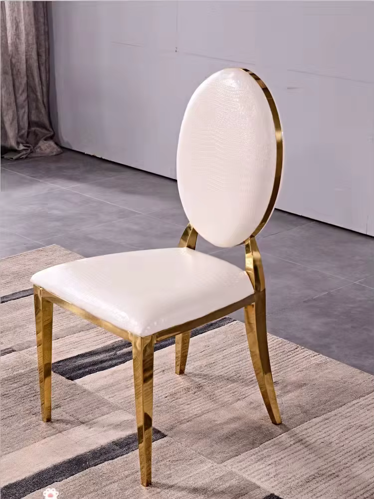 Chaise de salle à manger moderne et simple, en acier chromé, avec différents cuir PU, chaises de sal