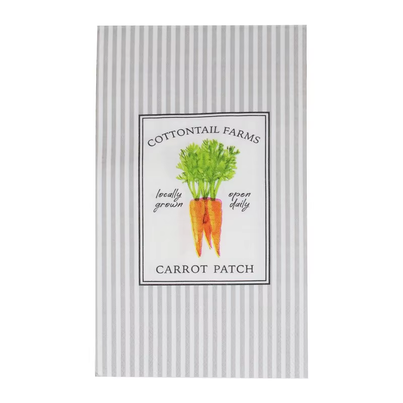 Lot de 20 serviettes jetables imprimées carottes 33x40cm pour la maison, les hôtels, les restaurants