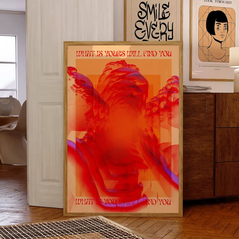 Impressions d'art mural vintage des années 70, affiche de peinture sur toile, image pour salon, déco