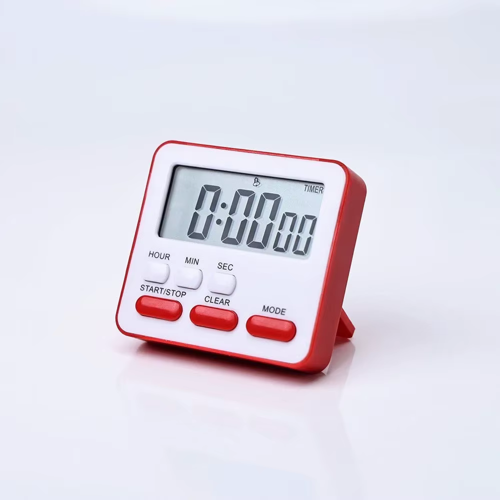 Minuteur de cuisine numérique multifonctionnel avec affichage LED, réveil, minuteur de cuisson pour 