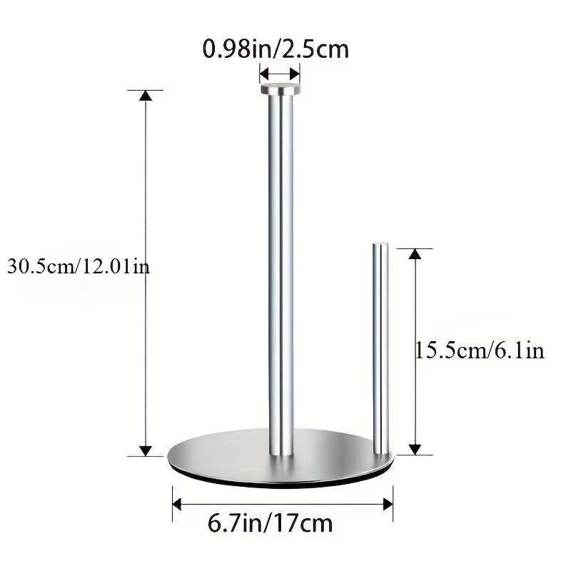 Porte-serviettes en acier inoxydable avec base lestée, organisateur de comptoir de cuisine robuste, 
