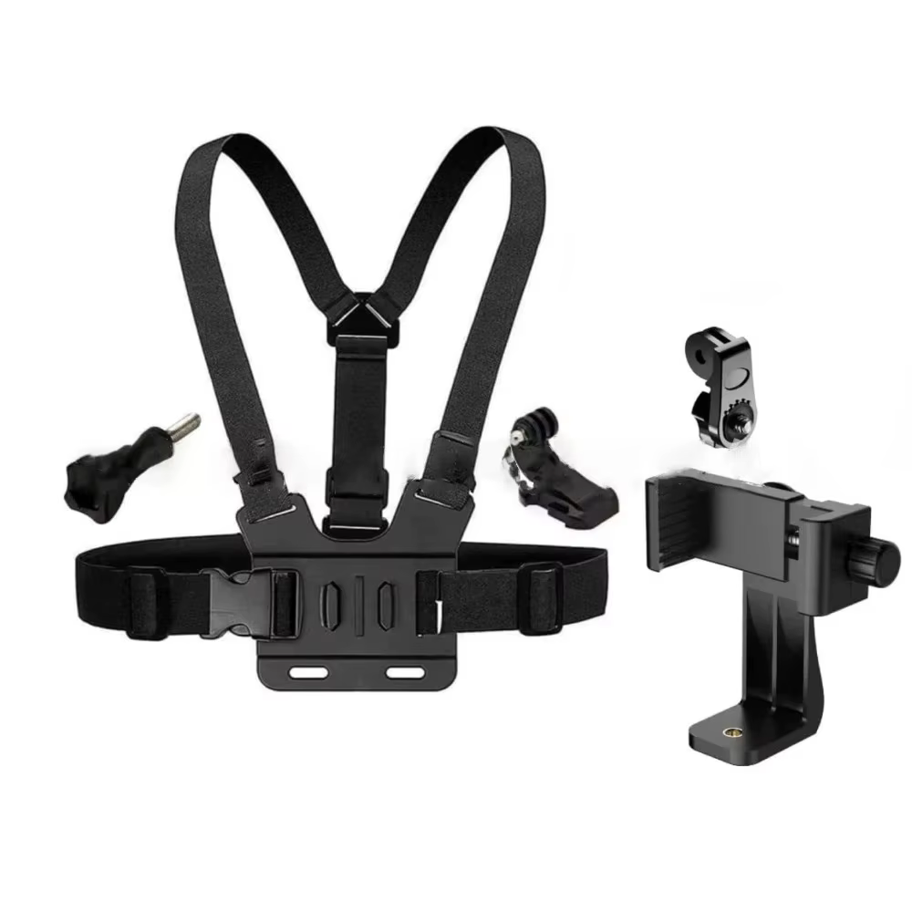 1 PC support de pince de téléphone réglable avec support de Fixation de sangle de poitrine pour appa