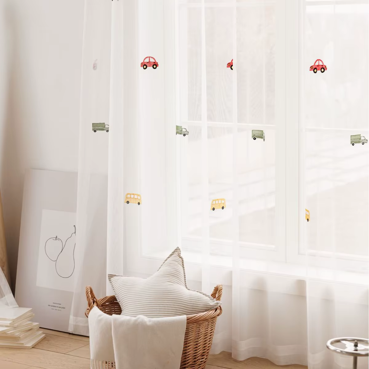 Rideaux brodés à rayures verticales bleues pour salon, salle à manger, chambre à coucher, occultants