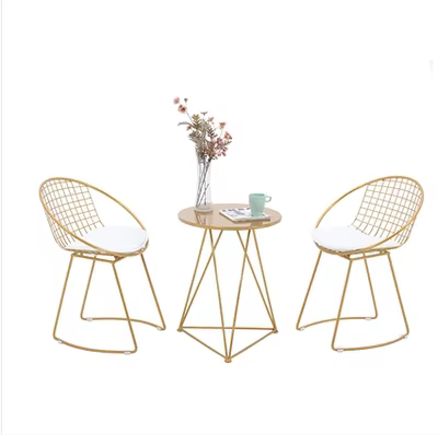 Table de salon de thé au lait, petite chaise ronde de style nordique, ensemble de table de loisirs s