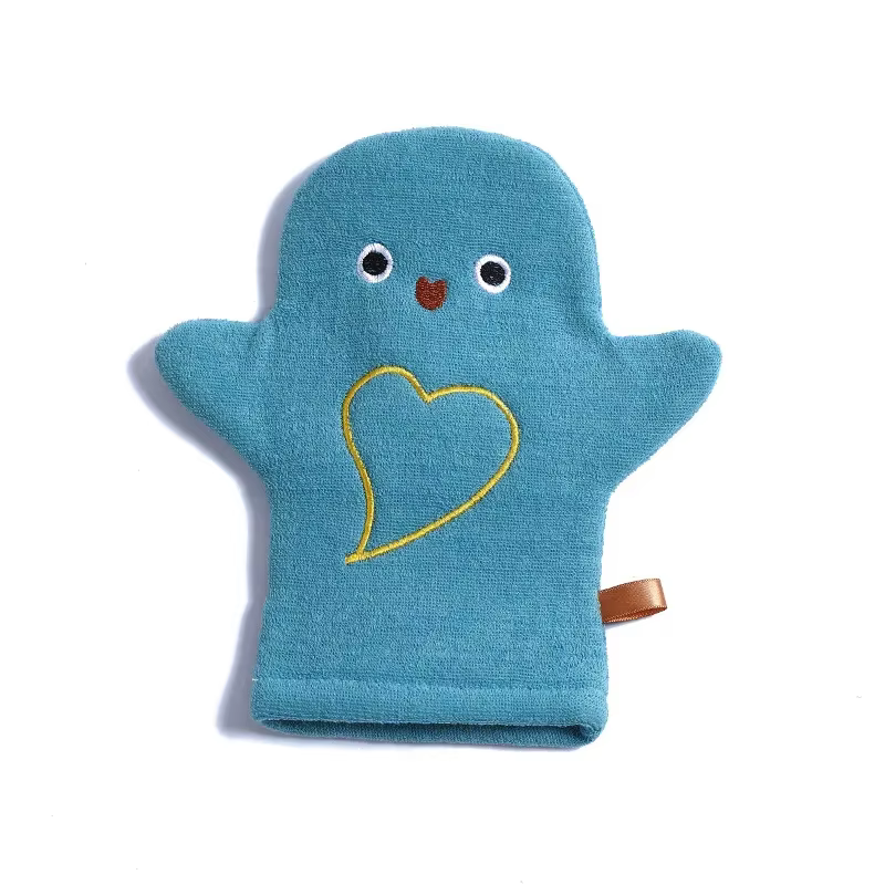 Gants de bain à double couche pour bébé, gant de toilette de forme mignonne pour le bain des enfants