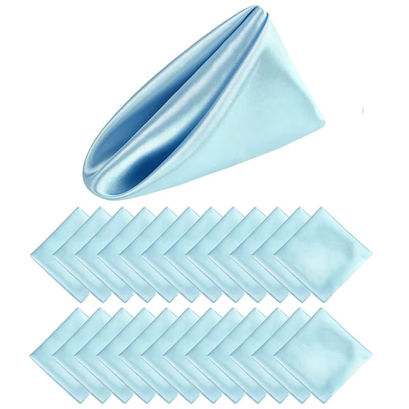 Ensemble de 24 serviettes en satin carrées de 12 x 12 pouces, serviettes de table pour dîner, servie