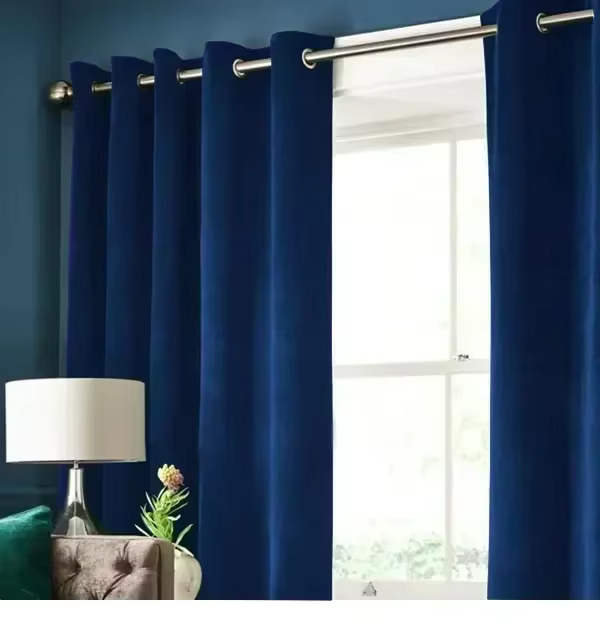 Rideaux en Velours Bleu Royal Optics Solide pour Salle à Manger, Salon, Chambre à Coucher, Décor de 