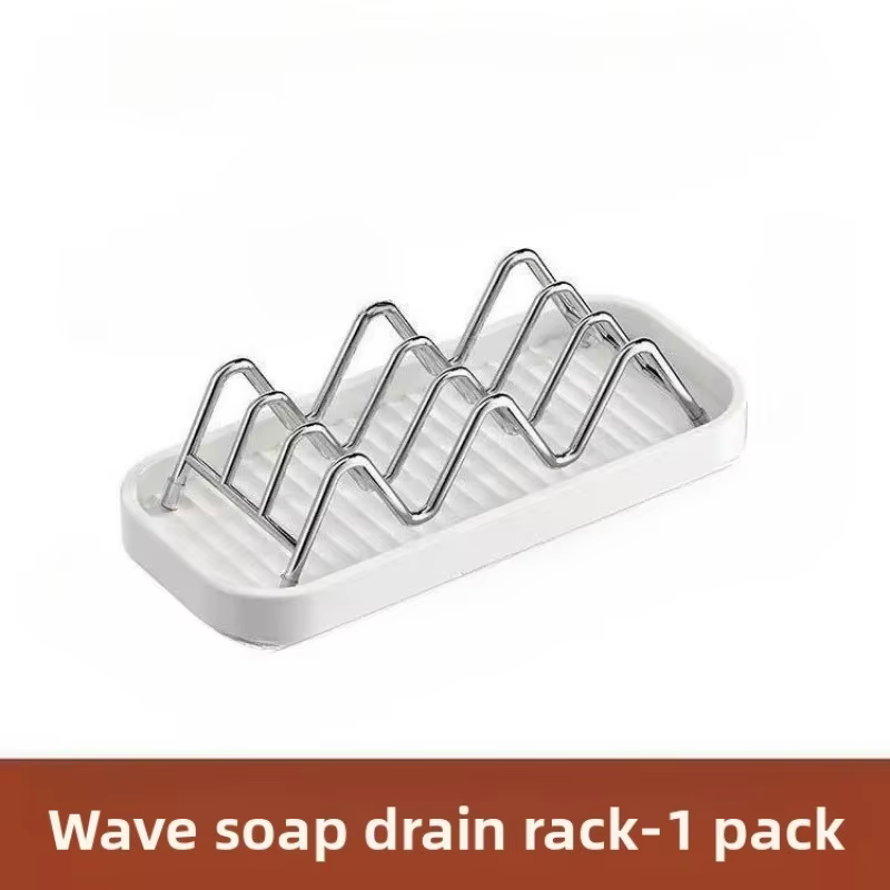 Support de Savon pour Comptoir de Salle de Bain, Égouttoir et Support de Rangement pour Éponges de C