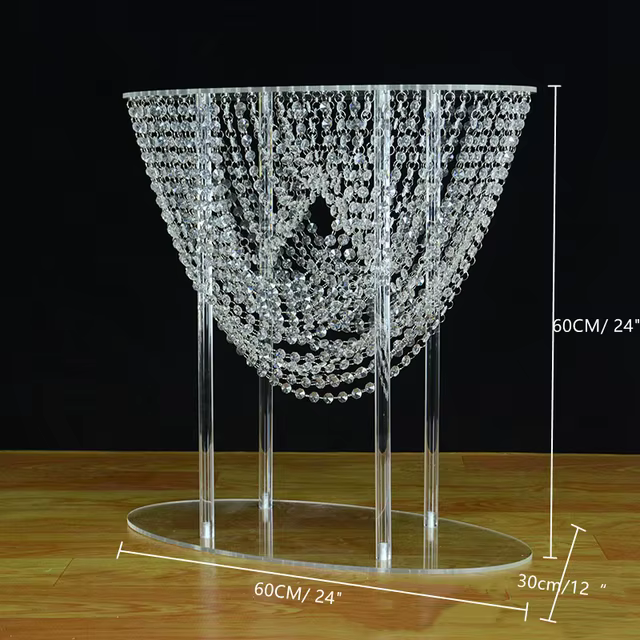 Centre de table de mariage en cristal, support à fleurs en acrylique, plomb de route, fête d'événeme