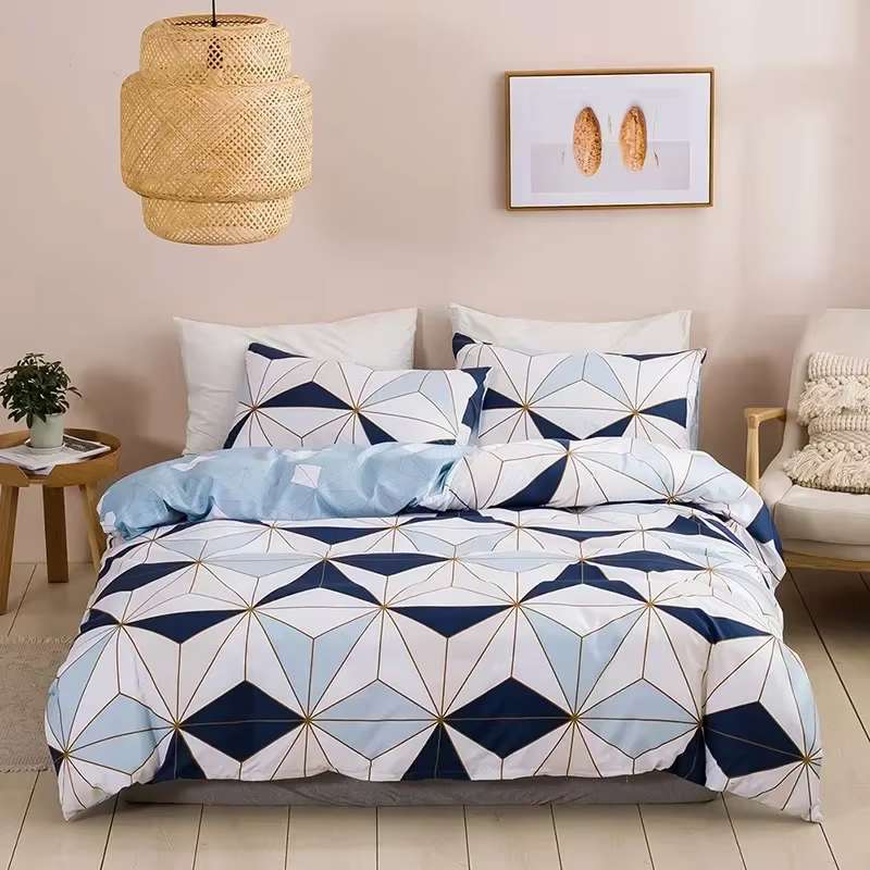 Ensemble de housse de couette géométrique Queen King Size, ensemble de literie Double doux et confor